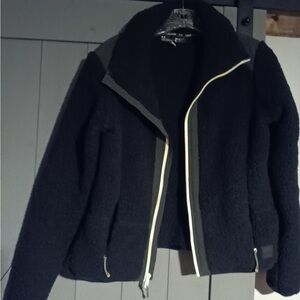 Under Armour Chic Black/Army Green Fleece Jacket with Neon Yellow/green Accents